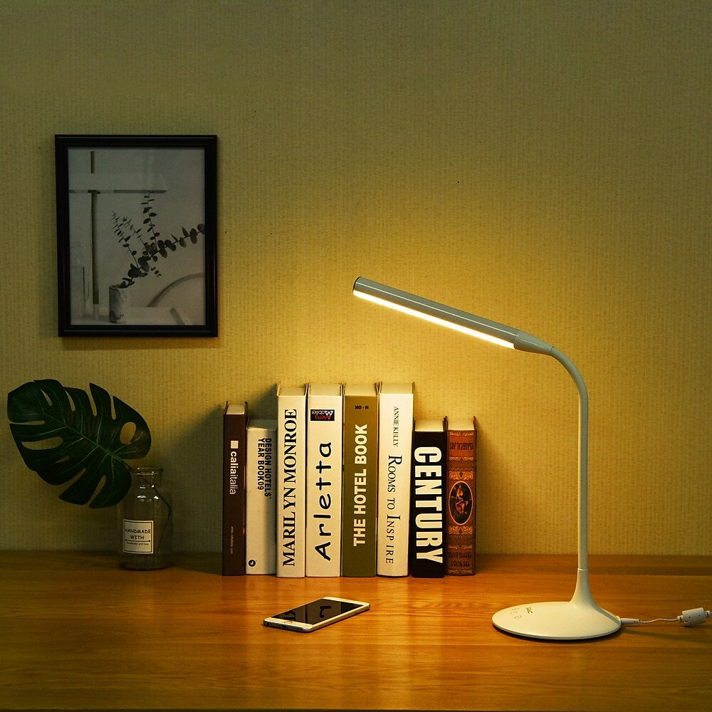 DAC Gooseneck LED Desktop Lamp, 15", White