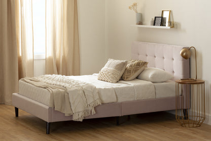 Hype Upholstered Full Bed - Pale Pink|Lit double rembourré Hype - rose pâle