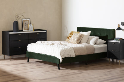 Hype Upholstered Queen Bed - Dark Green|Grand lit rembourré Hype - vert foncé