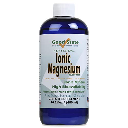 Good State | Ionic Magnesium 16 oz.| Natural | Nano Sized Mineral Technology | Professional Grade | Supports Healthy Chemical & Enzymes Reactions | 192 Servings at 100 mg per serving | 16 Fl oz Bottle