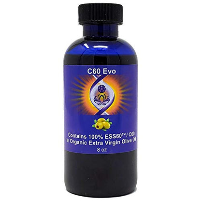 C60 EVO Organic Olive Oil - Pure C60 ESS60 to Support Joint Pain, Flexibility, Energy, Immunity, Great Sleep Aid - 8 oz