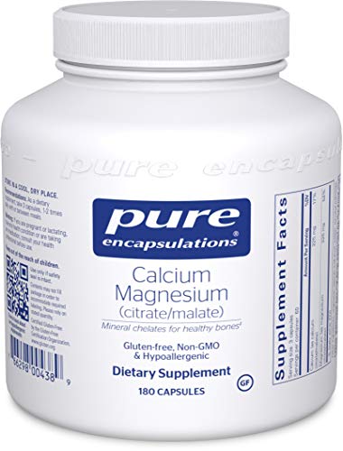 Pure Encapsulations - Calcium Magnesium (Citrate/Malate) - Hypoallergenic Calcium Supplement with Magnesium - 180 Capsules