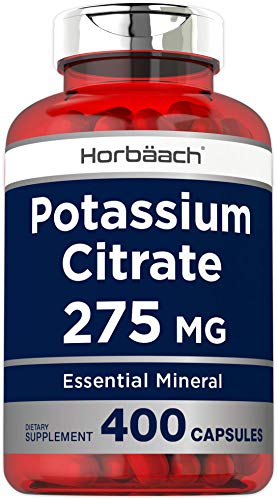 Potassium Citrate Capsules 275 mg | 400 Count | Non-GMO, Gluten Free Supplement | by Horbaach