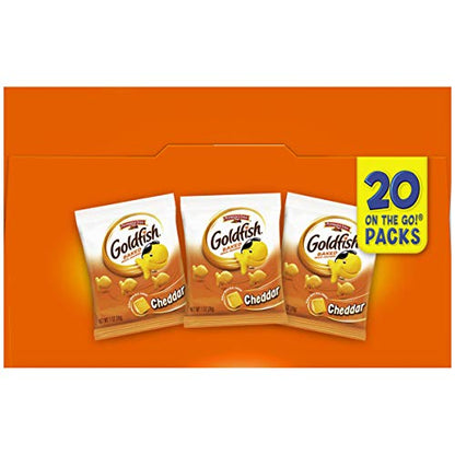 Pepperidge Farm Goldfish Cheddar Crackers, 20 Oz. Multi-Pack Box, 20-Count 1 Oz. Single-Serve Snack Packs