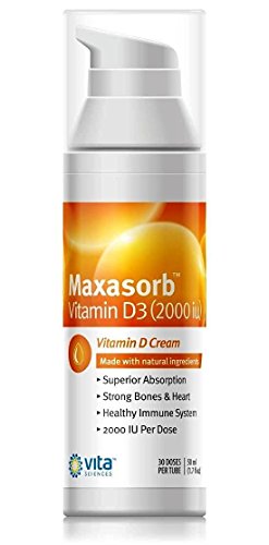 Vitamin D Cream Safe for Psoriasis Sufferers - Premium Vitamin D Skin, Body, Face Cream for Itchy, Scaly or Dry Skin. Maxasorb Vitamin D3 2000 IU