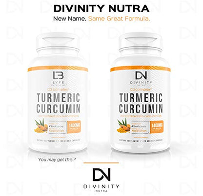 Turmeric Curcumin C3 Complex with BioPerine (Black Pepper Extract) - Anti-Inflammatory & Joint Support Supplement - Max Strength 95% Curcuminoids - 120 Veggie Capsules (2 Month Supply)