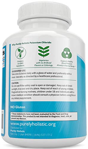 Potassium Supplement 365 Tablets 1 Year Supply - Potassium Chloride 99mg Tablets - Supports Healthy Blood Pressure & Muscle Function - Vegetarian and Non GMO