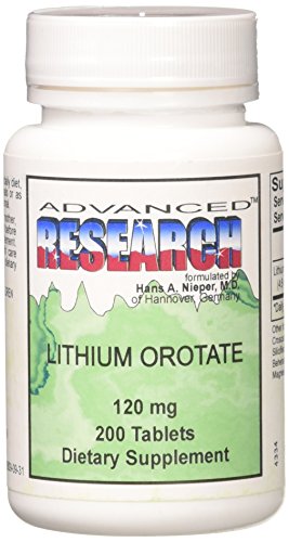 Nutrient Carriers Advance Research Lithium Orotate 120 Mg 200 Tablets(Pack of 2)