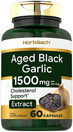 Aged Black Garlic 1500 mg | 60 Capsules | Fermented Extract | Non-GMO, Gluten Free | by Horbaach