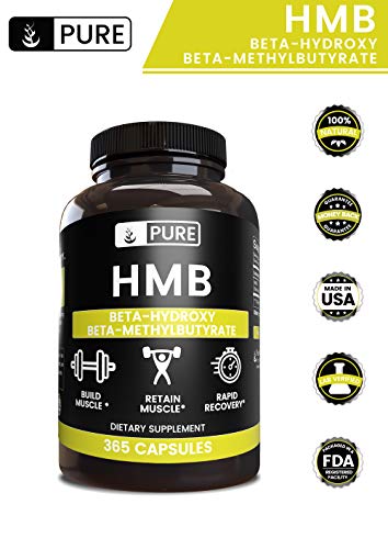 HMB Powder (365 Capsules) 100% Pure, Non-GMO & Gluten-Free, Potent & Powerful (945 mg Serving)