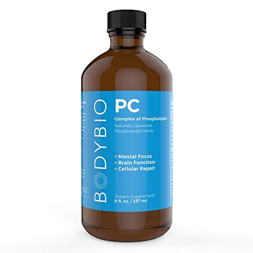 BodyBio - PC Phosphatidylcholine + Phospholipids - Liposomal for High Absorption - Optimal Brain & Cell Health - Boost Memory, Cognition, Focus & Clarity - 100% Non-GMO - 8 oz