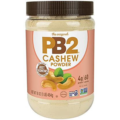 PB2 Powdered Cashew Butter - Cashew Powder with No Added Sugar or Salt [1 Lb/16oz Jar]