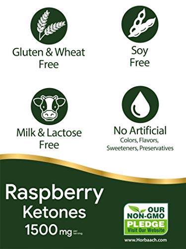 Raspberry Ketones | 1500mg | 180 Capsules | Non-GMO & Gluten Free Pills | by Horbaach