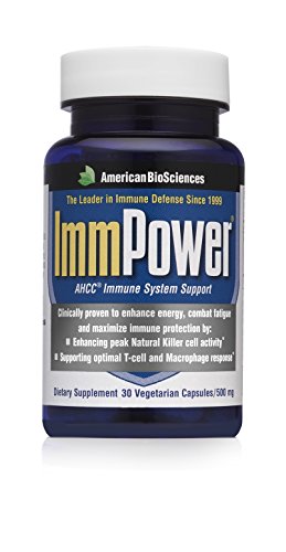 American BioSciences ImmPower AHCC Supplement 2-Pack, Enhanced Immune Support, Natural Killer Cell Activity and Cytokine Production, 30 Vegetarian Capsules, 500 milligrams per Capsule