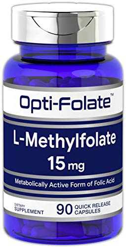 L Methylfolate 15mg | 90 Capsules | Max Potency | Optimized and Activated | Non-GMO, Gluten Free | Methyl Folate, 5-MTHF | by Opti-Folate