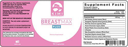 Kimi Naturals - Kimi Breast Max Plus Enhancement Pills 90 Capsules