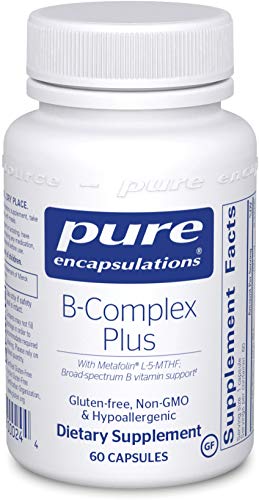 Pure Encapsulations B-Complex Plus | B Vitamins Supplement to Support Red Blood Cell Growth, Neurological and Psychological Health, Cardiovascular Health, Energy Levels, and Eye Sight* | 60 Capsules