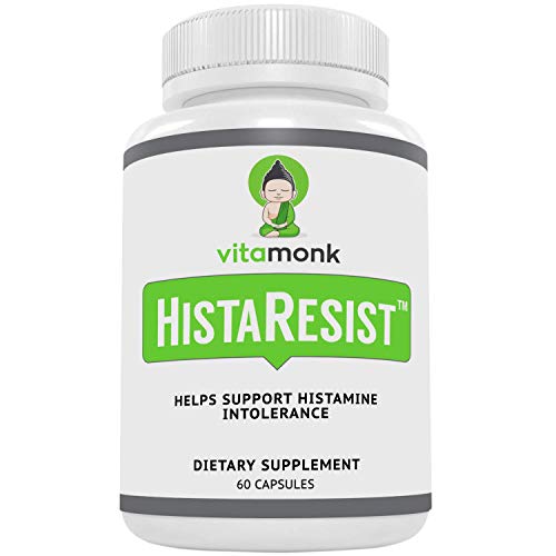 HistaResist Histamine Blocker for Histamine Intolerance - DAO Enzyme Supplement by Vitamonk - Optimal Dose of Diamine Oxidase to Help Shield Histamine for Smooth Digestion - 60 Capsules