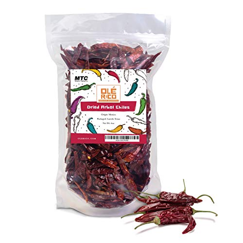 Dried Peppers 6 Pack Bundle - Ancho, Arbol, Guajillo, Pasilla, Chipotle, Cascabel Super Pack of Chiles by Ole Rico