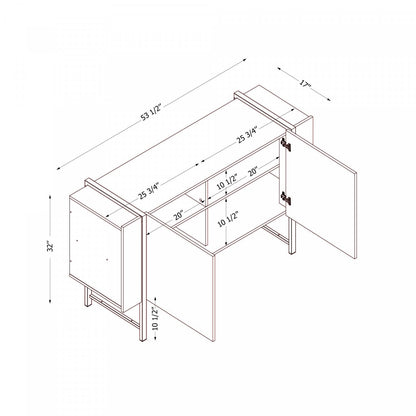 Mezzy Sideboard - Light Walnut|Desserte Mezzy - noyer clair