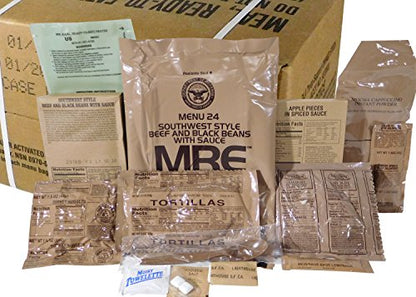 MREs (Meals Ready-to-Eat) Box B, Genuine U.S. Military Surplus, Menus 13-24