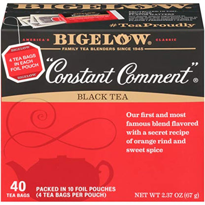 Bigelow Constant Comment Black Tea Bags, 40 Count Box (Pack Of 6) Caffeinated Black Tea, 240 Tea Bag