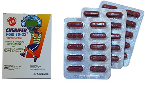 CHERIFER Capsule with Zinc, Double Chlorella Growth Factor & Taurine PGM 10-22 (30 Capsules)