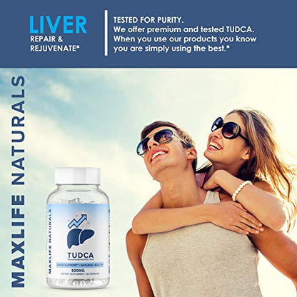 Tudca Liver Support Supplement - Tudca 500mg 60 SERVINGS - Liver Cleanse - Liver Rescue Aid Bile Salts - Tudca Bile Salt - Assist Liver Detox Cleanse Tudca Supplement (Tauroursodeoxycholic Acid)