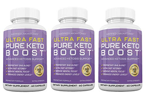 Ultra Fast Pure Keto Boost Pills Advanced BHB Ketogenic Supplement Exogenous Ketones Ketosis for Men Women 60 Capsules 3 Bottles