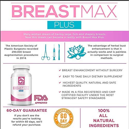 Kimi Naturals - Kimi Breast Max Plus Enhancement Pills 90 Capsules