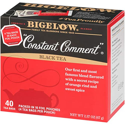 Bigelow Constant Comment Black Tea Bags, 40 Count Box (Pack Of 6) Caffeinated Black Tea, 240 Tea Bag