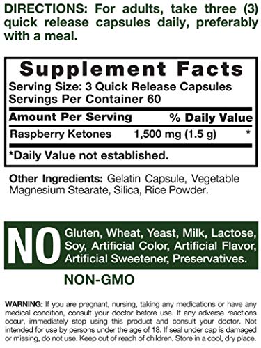 Raspberry Ketones | 1500mg | 180 Capsules | Non-GMO & Gluten Free Pills | by Horbaach