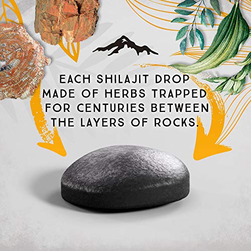 Shilajit Dry Drops from Pure Himalayan Shilajit  - 120 Counts, 4 Month Supply, Original Siberian Shilajit, 100% Pure, Trace Minerals & Fulvic Acid