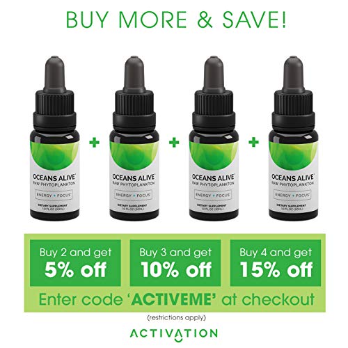 Activation Products Oceans Alive Marine Phytoplankton - Pure Phytoplankton Supplement Boosts Mind and Energy - Ultimate Contaminant Free Superfood, 30ml