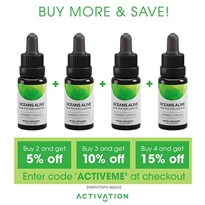 Activation Products Oceans Alive Marine Phytoplankton - Pure Phytoplankton Supplement Boosts Mind and Energy - Ultimate Contaminant Free Superfood, 30ml