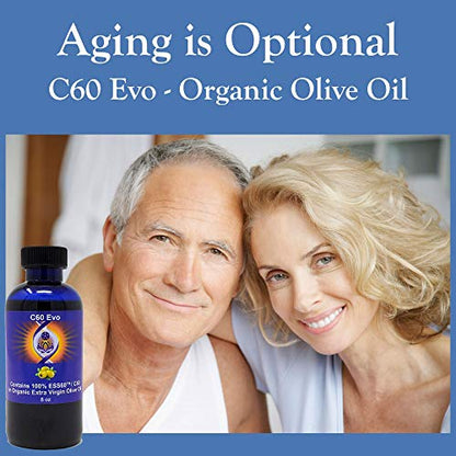 C60 EVO Organic Olive Oil - Pure C60 ESS60 to Support Joint Pain, Flexibility, Energy, Immunity, Great Sleep Aid - 8 oz