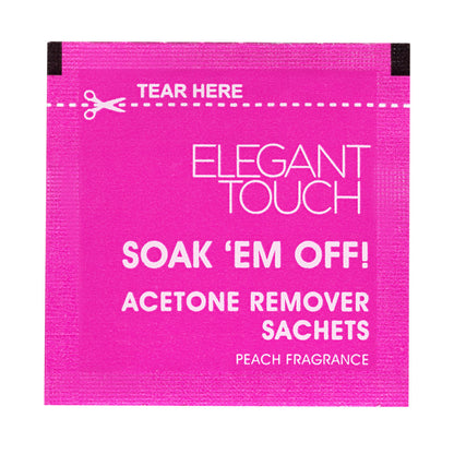 Elegant Touch Soak-Em-Off Acetone Sachets. 100 Sachets