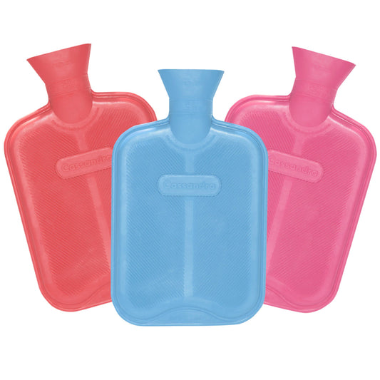 Cassandra Hot Water Bottle with Ribbed Finish Sides (Medium Heat) 1.8Ltr. Colour Received Varies