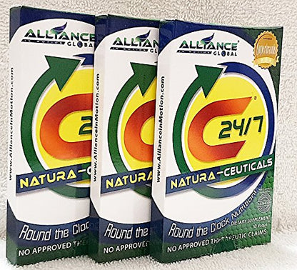 3 Boxes C24/7 Natura- Ceuticals Dietary Food Supplement of 10 Tablets Pack (30 Tablets)