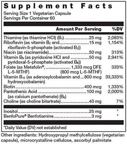 Klean Athlete - Klean B-Complex - Supports Energy Production, Cardiovascular Function, and Normal Cellular Functions - NSF Certified for Sport - 60 Vegetarian Capsules