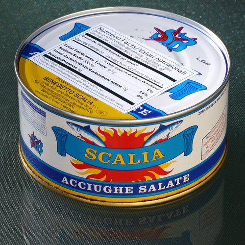 Italian Anchovies in Sea Salt by Scalia (29.9 ounce)