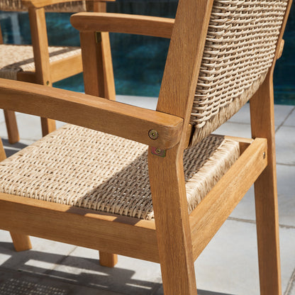 Idaho Wood Outdoor Patio Dining Chair - Set Of Two|Chaise de salle à manger Idaho en bois pour terrasses extérieures - ensemble de 2|D62GFFSQ