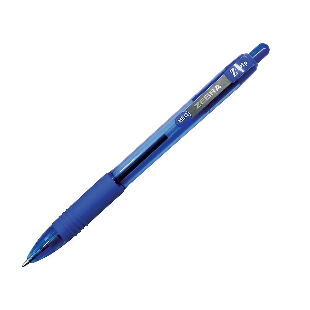 Zebra Z-Grip Retractable Ball Point Pens, Blue, 12 Pack (22292)