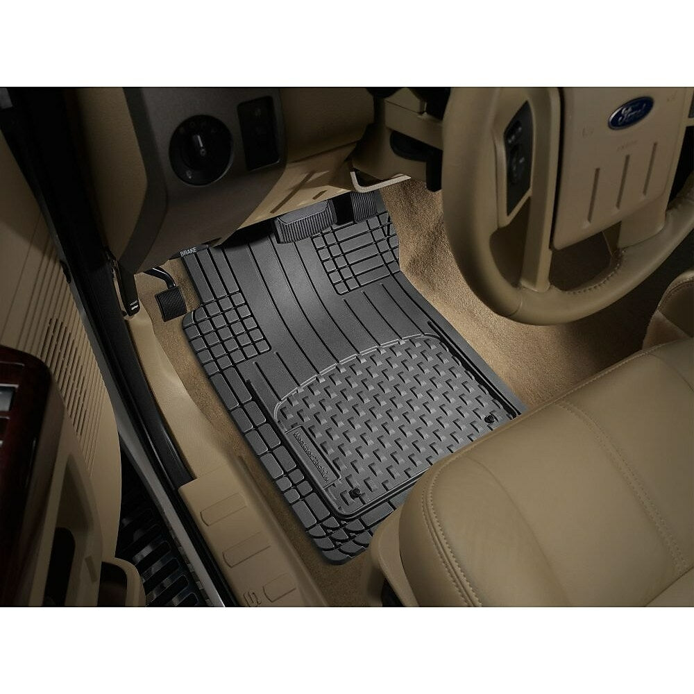 WeatherTech All Vehicle Mat (AVM) Universal Trim-to-fit 3-Piece Floor Mat Set with Over-the-Hump Rear, Black, 3 Pack