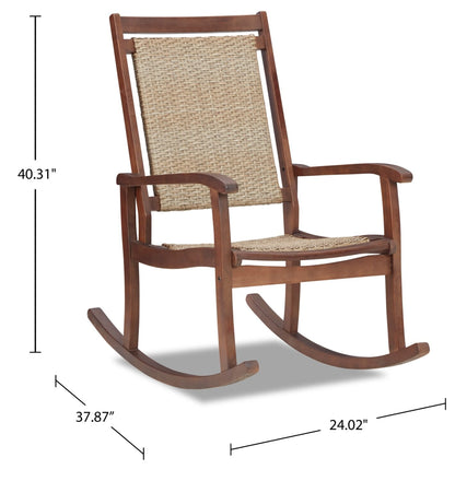 Yuma Patio Rocking Chair - Brown | Fauteuil berçant Yuma pour la terrasse - brun | YUMAO0CH