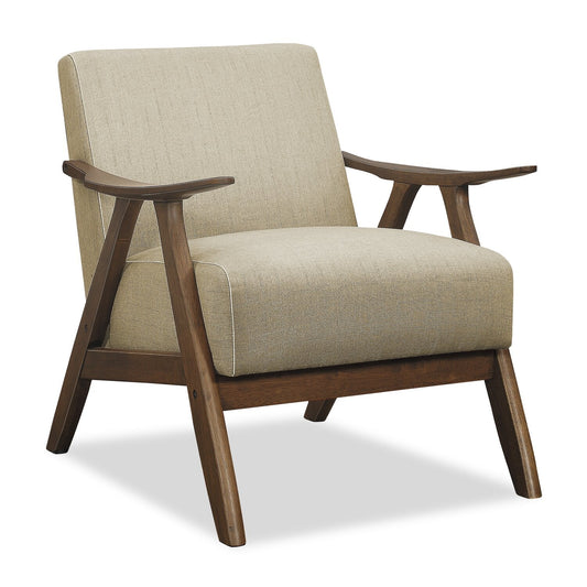 Kyra Linen-Look Fabric Accent Chair - Taupe | Fauteuil d'appoint Kyra en tissu d'apparence lin - taupe